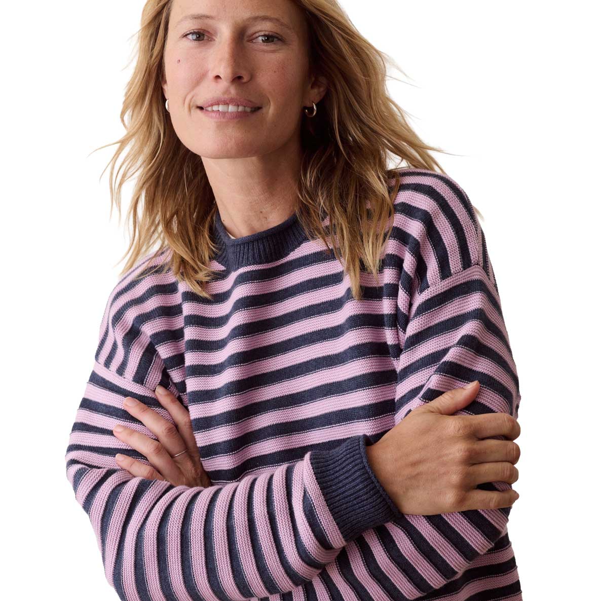 Women's Suki Textured Stripe - Navy/Lilac Stripe