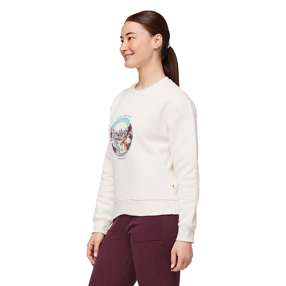 Women's Traveling Llama Organic Crew Sweatshirt - Bone