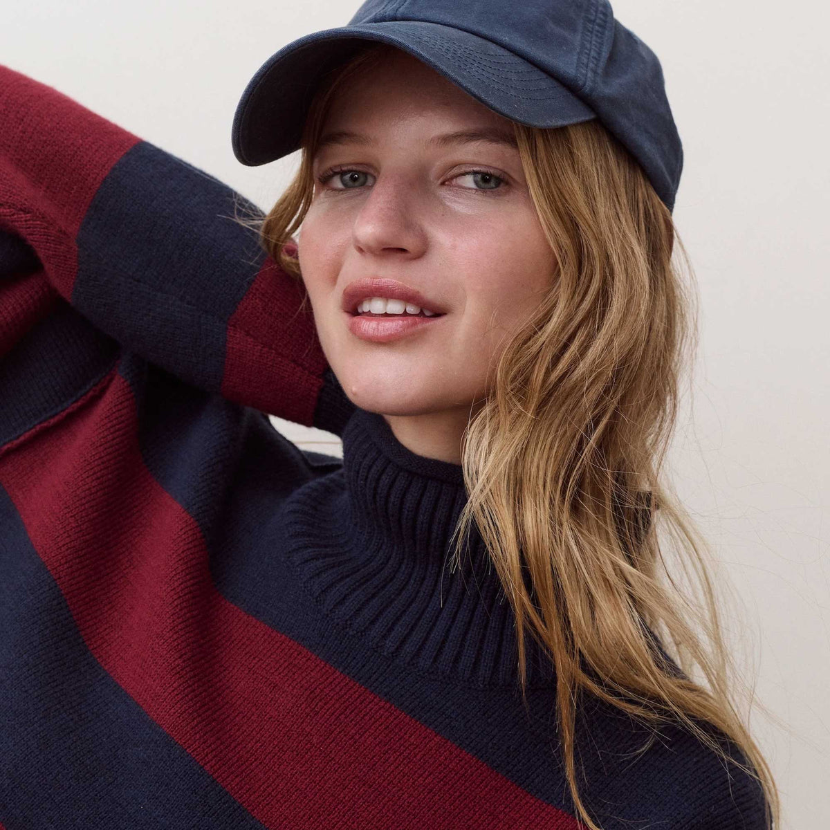 Women's Maggie Rollneck - Cabernet/Navy