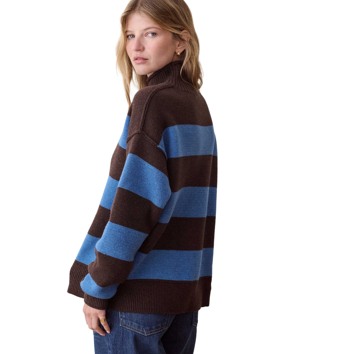 Women's Maggie Rollneck Sweater - Chocolate/Coronet
