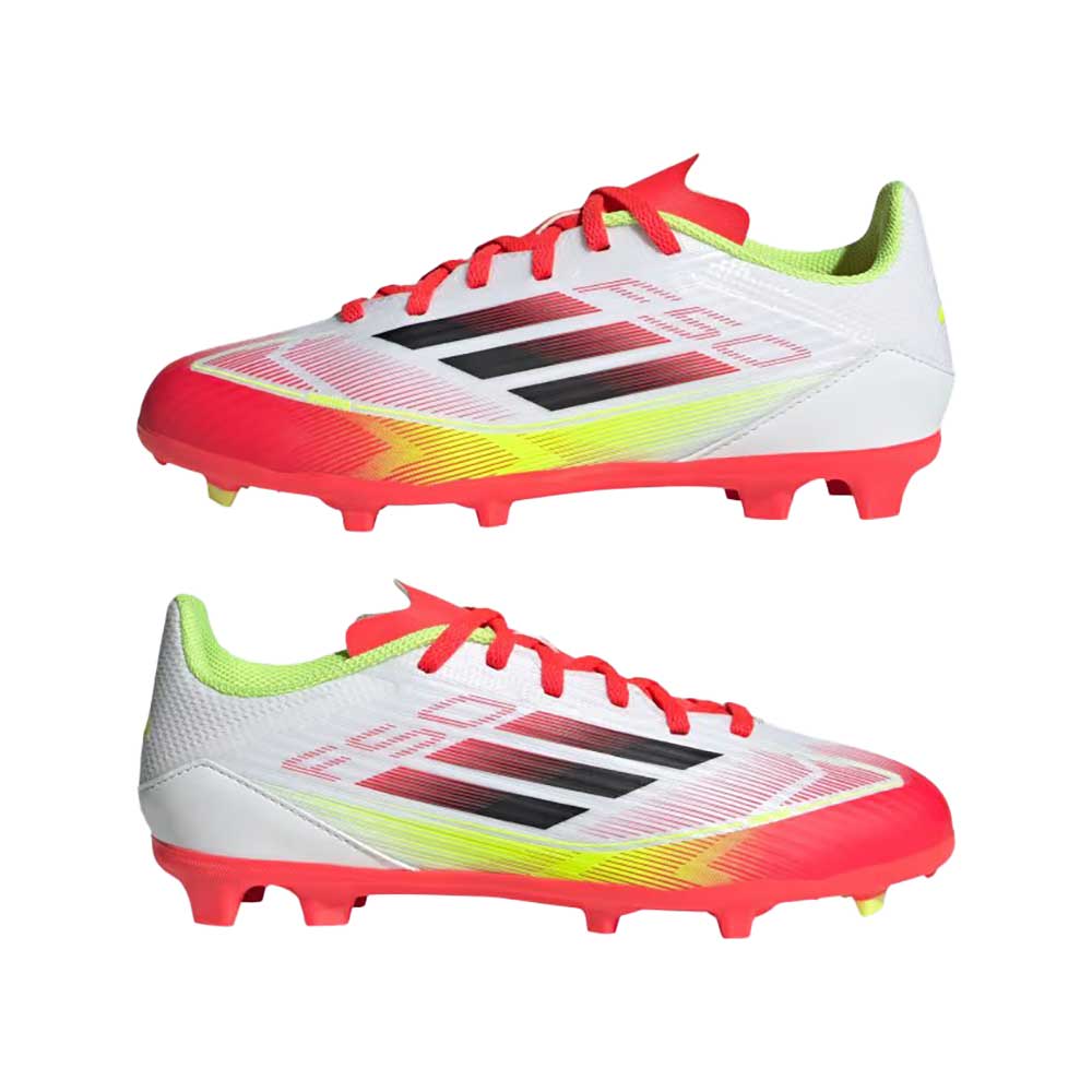 JR F50 League FG Soccer Cleat - Cloud White/Core Black/Solar Yellow - Regular (D)
