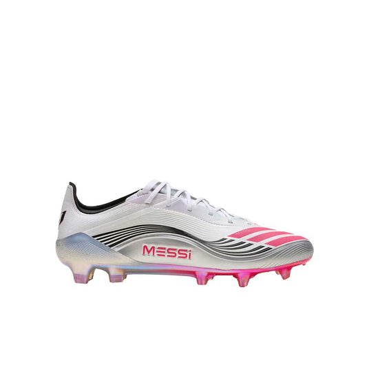 Men's F50 Messi Elite FG Soccer Cleat - Cloud White/Lucid Red/Silver Metallic - Regular (D)
