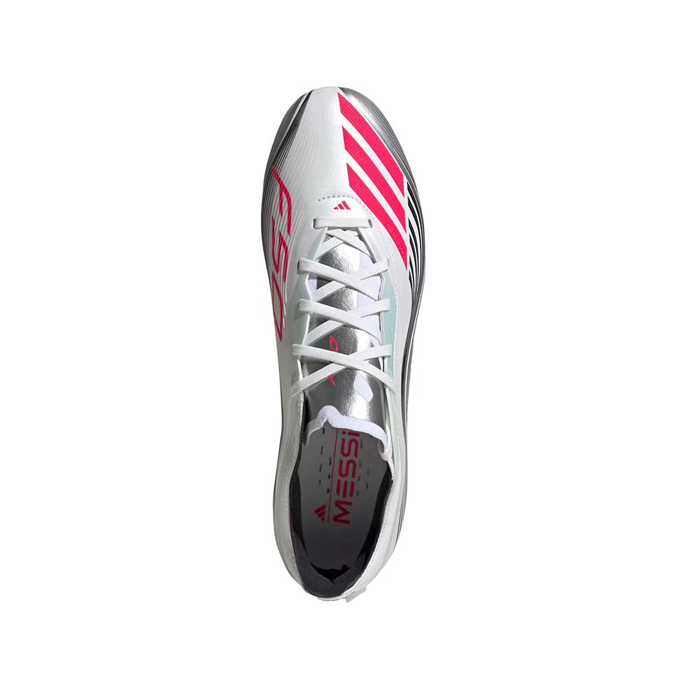 Men's F50 Messi Pro FG Soccer Cleat - Cloud White/Lucid Red/Silver Met - Regular (D)
