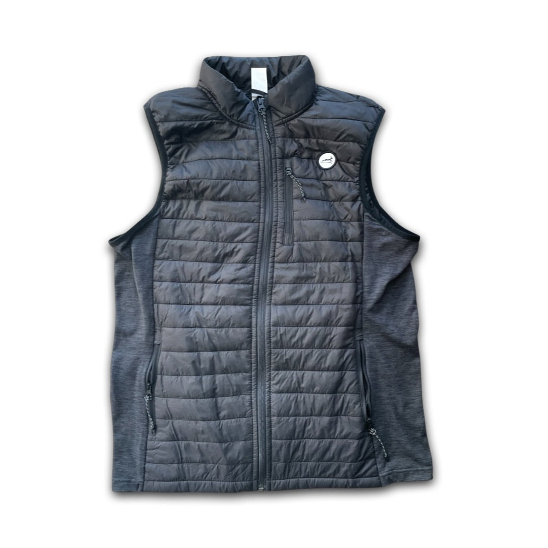 Men's Synthetic Down Vest - Black/Black Embroidered Gazelle Patch