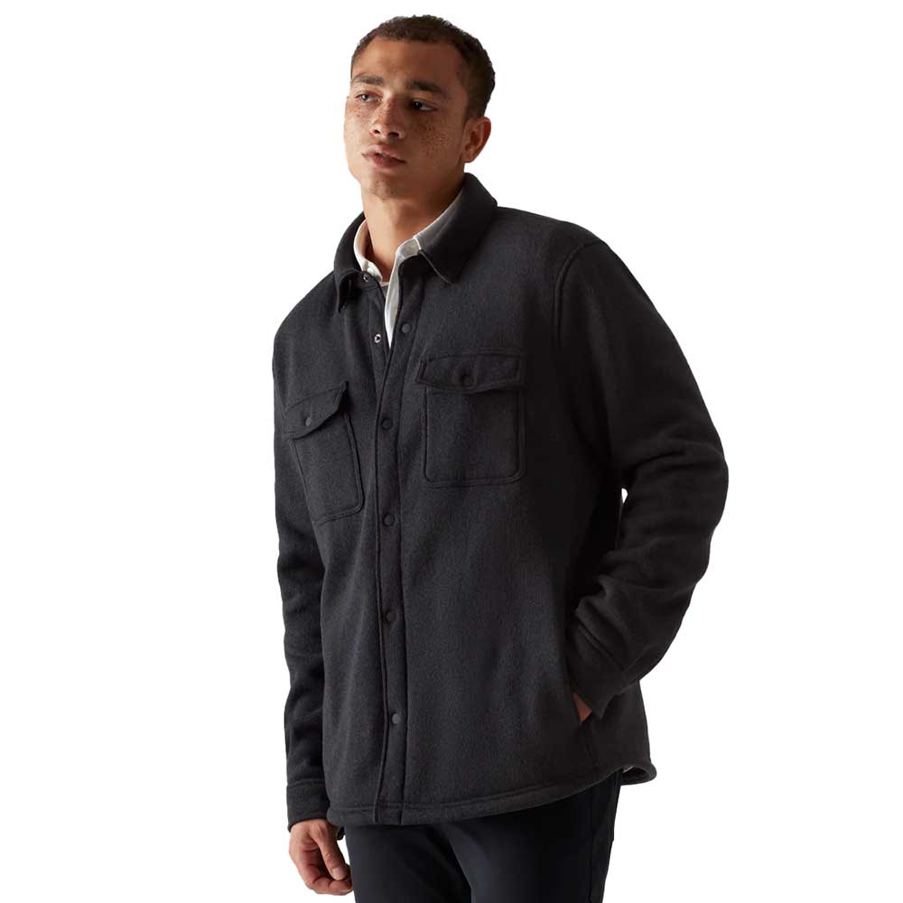 Men's Fleece Shacket - Black