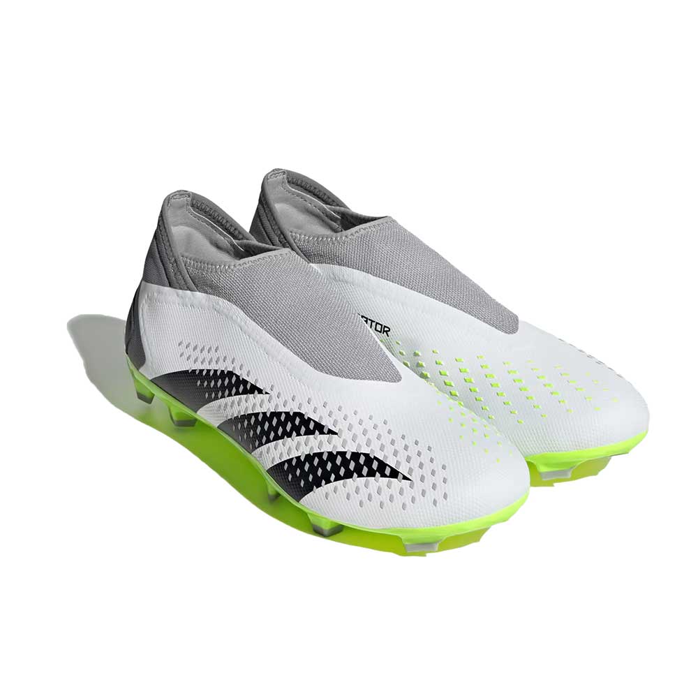 Unisex Predator Accuracy .3 Laceless FG Soccer Shoe - Cloud White/ Core Black / Lucid Lemon- Regular (D)