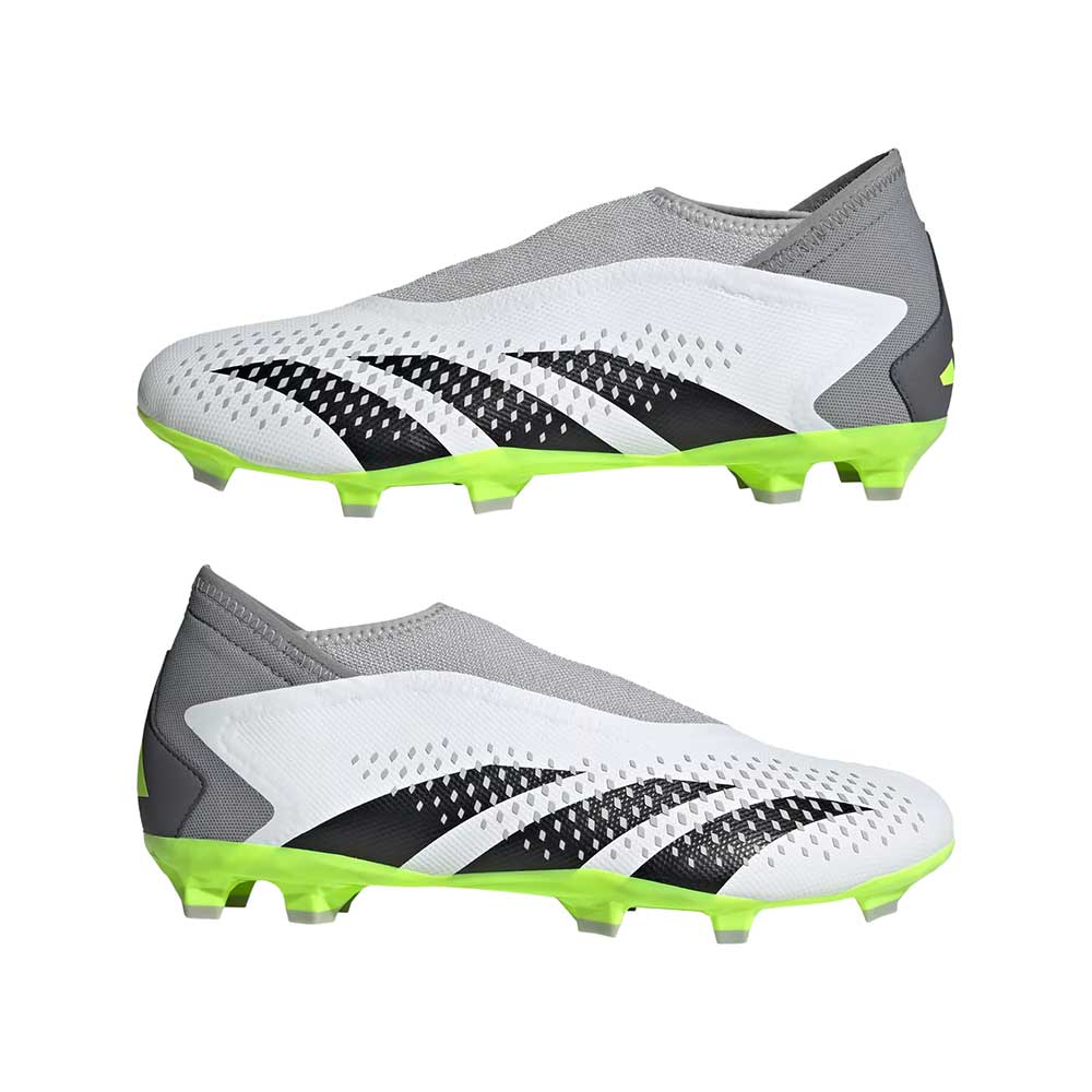 Unisex Predator Accuracy .3 Laceless FG Soccer Shoe - Cloud White/ Core Black / Lucid Lemon- Regular (D)