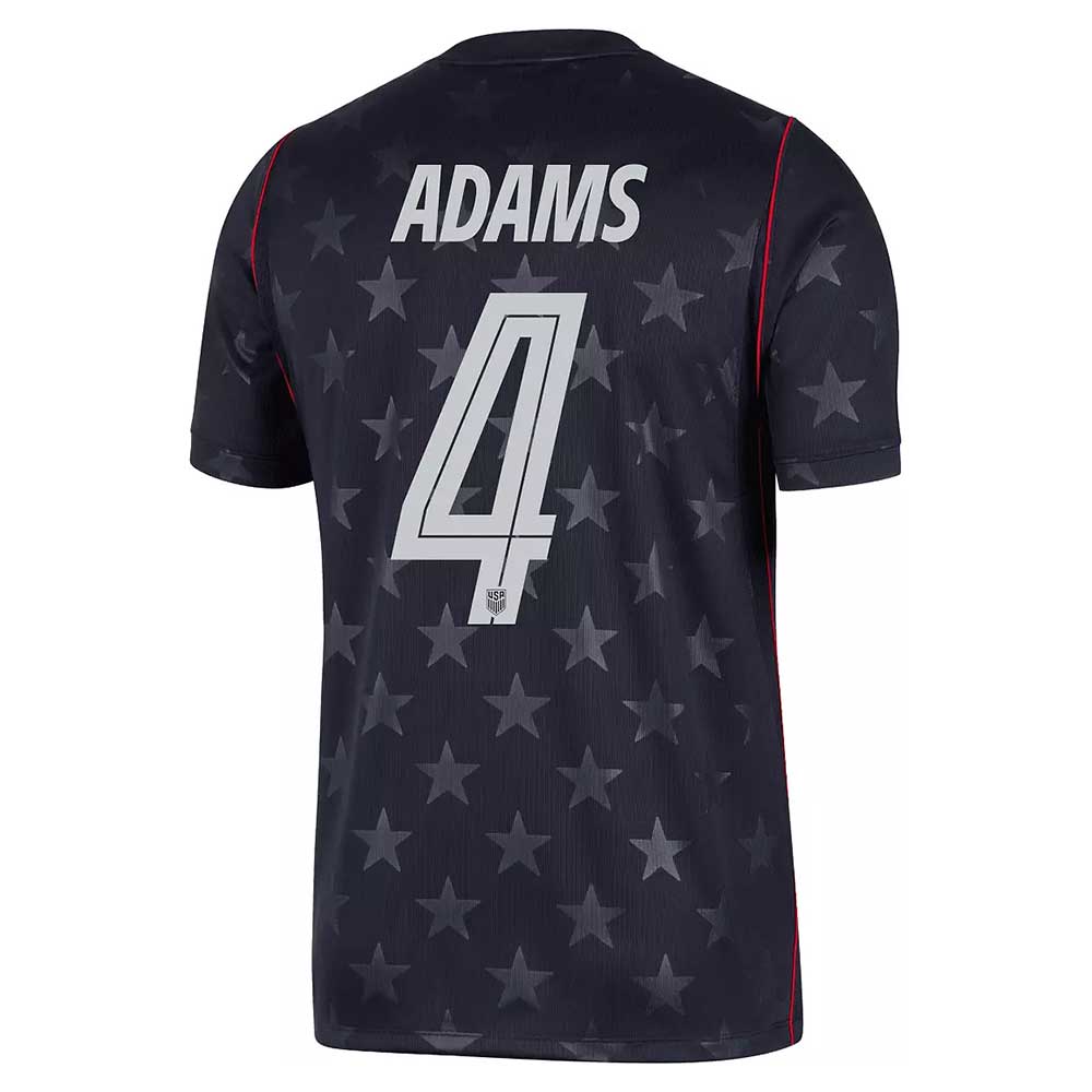 Men's USA DF SS Away Stadium Jersey ADAMS #4 - Dark Obsidian/Pure Platinum