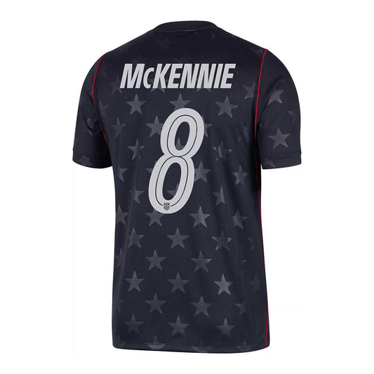 Men's USA DF SS Away Stadium Jersey MCKENNIE #8 - Dark Obsidian/Pure Platinum