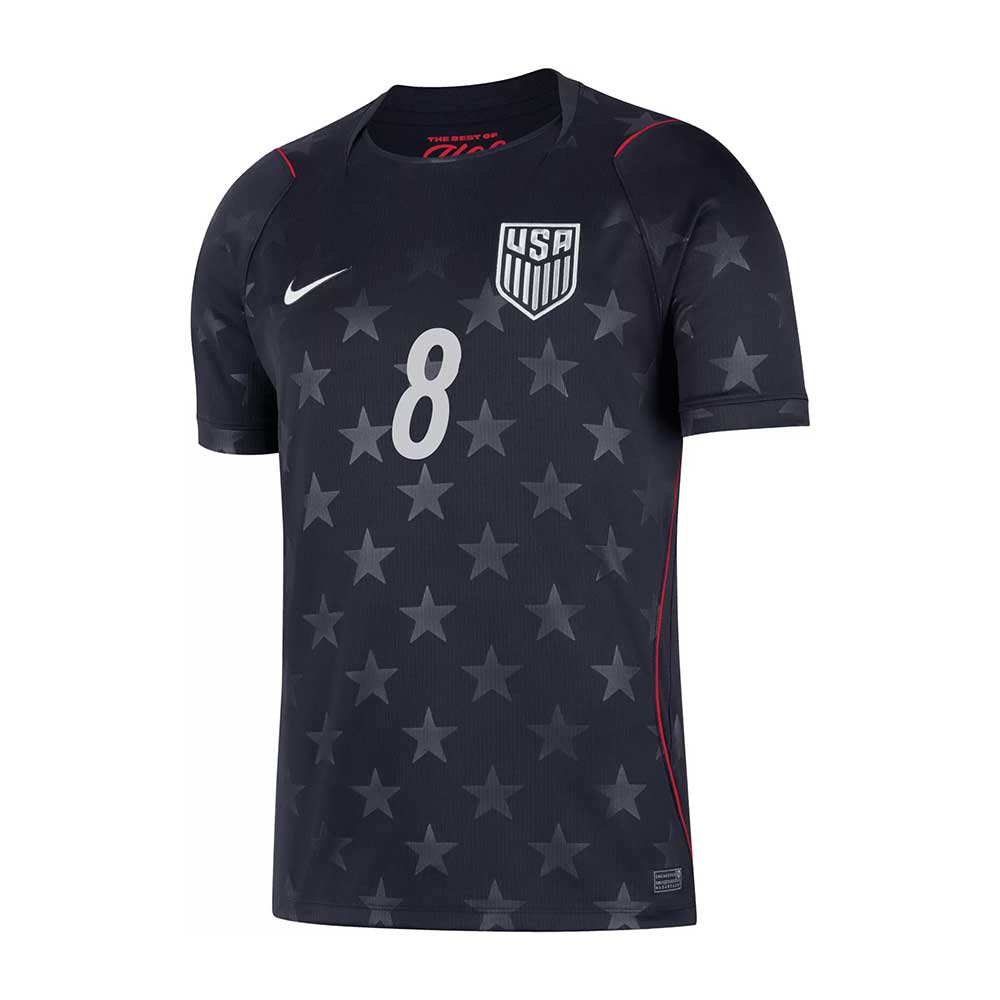 Men's USA DF SS Away Stadium Jersey MCKENNIE #8 - Dark Obsidian/Pure Platinum
