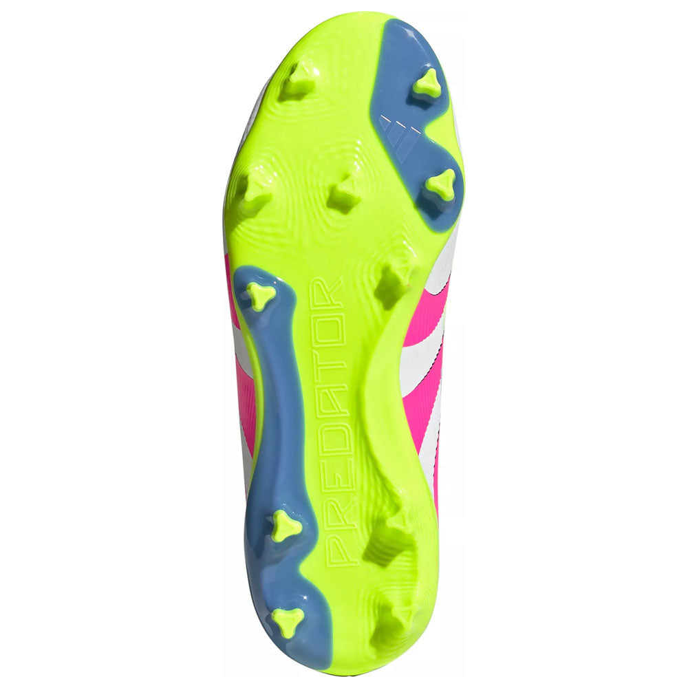 JR Predator League FG Soccer Cleats - Ftwr White/Lucid Pink/Lucid Lemon - Regular (D)
