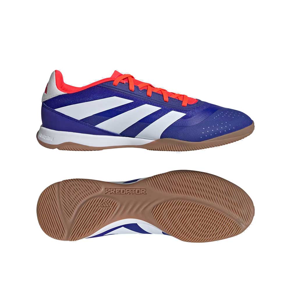 Predator League Indoor Soccer Shoe - Lucid Blue/Cloud White/Solar Red - Regular (D)
