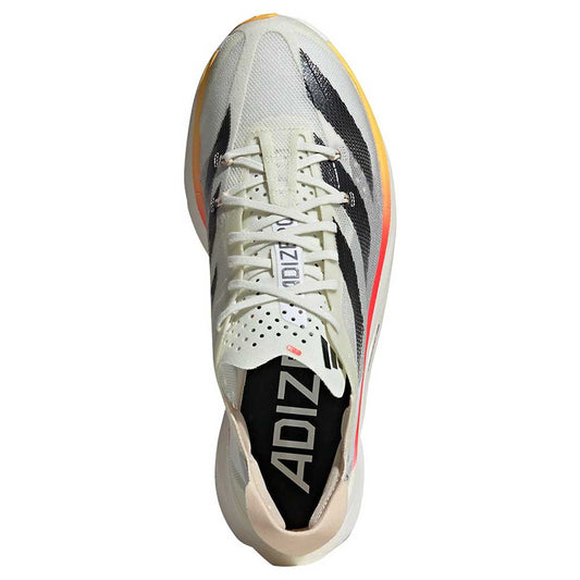 Men's Adizero Adios Pro 3 Running Shoe - Ivory/Core black/Crystal sand - Regular (D)