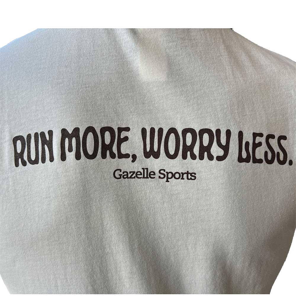 All Gender Runner Trio Poly-Cotton Short Sleeve - Natural/White Foldover Woven Square Patch w/ Light Gray Gazelle