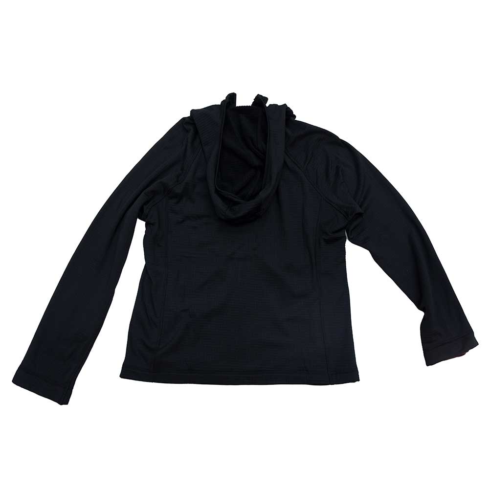 Women's Waffle Hooded Jacket - Black/White Embroidered Circle Patch w/ Black Gazelle