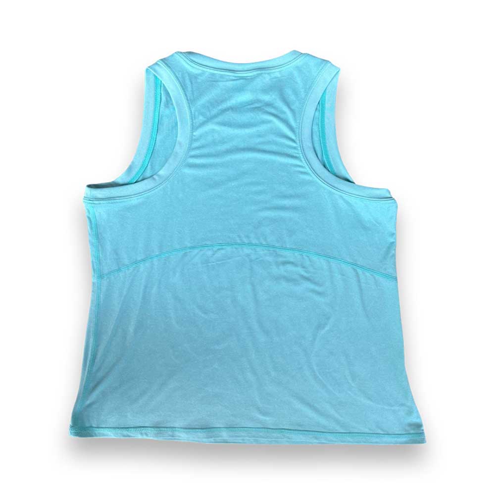 Women's Performance Tech High Neck Tank - Heather Aqua Splash/Light Gray Woven Gazelle Patch