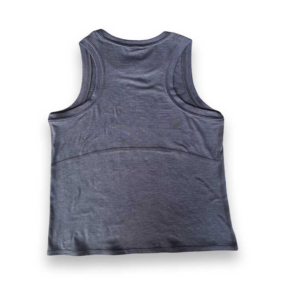 Women's Performance Tech High Neck Tank - Heather Black/Light Gray Woven Gazelle Patch