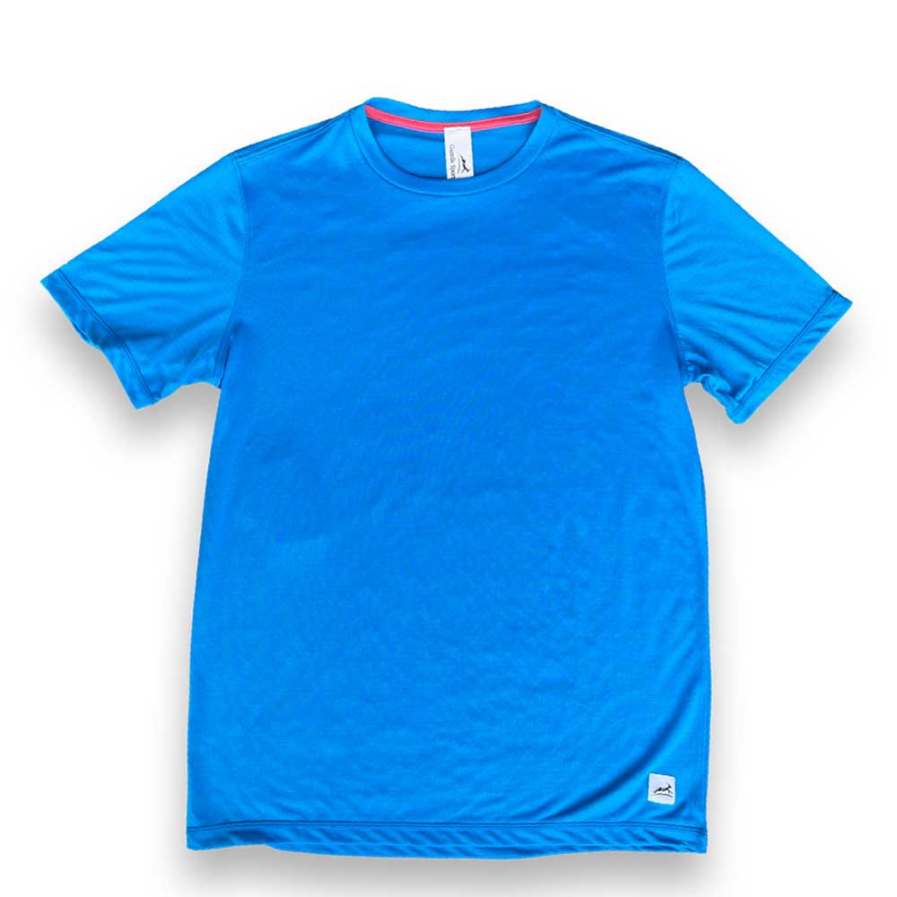 Men's EcoTech Short Sleeve - Blue Aster/Dark Gray Woven Gazelle Patch