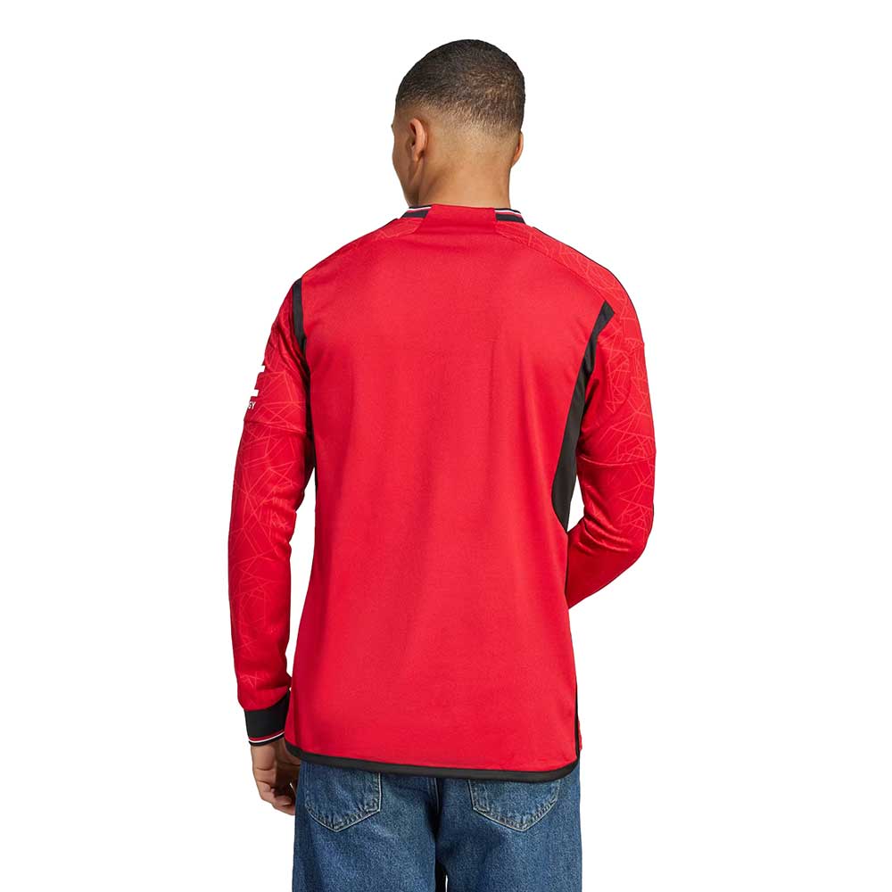 Men's Manchester United 23/24 Home Long Sleeve Jersey - Team Collegiate Red