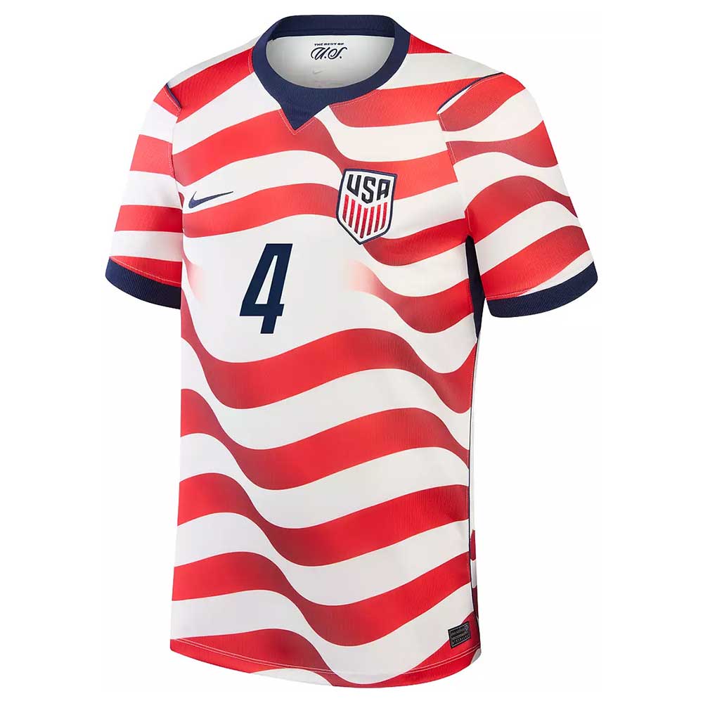 Men's USMNT 2026 Home Jersey ADAMS #4 - Sail/Midnight Navy/Midnight Navy
