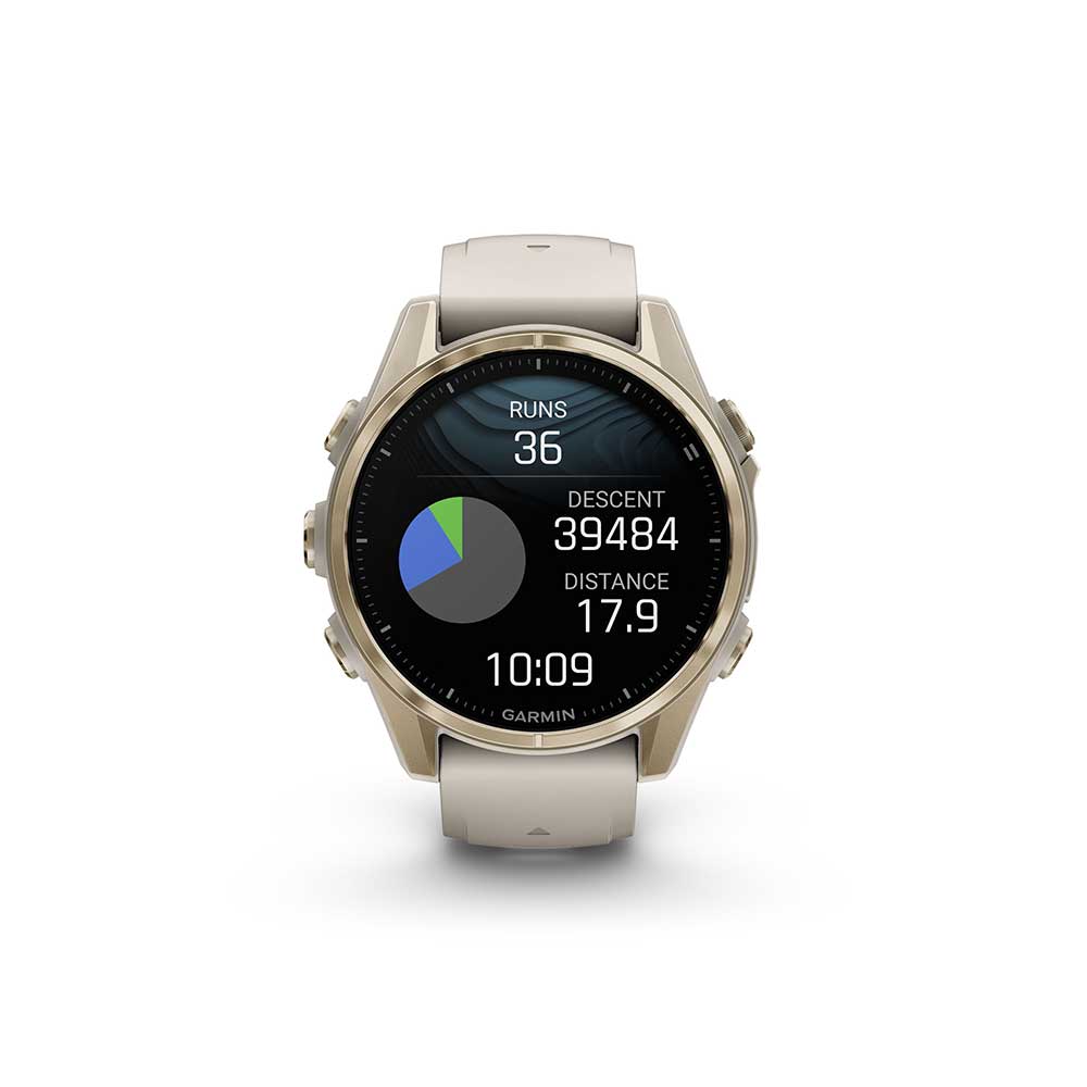 fenix 43 mm, AMOLED, Sapphire Soft Gold/Fog Gray/Dark