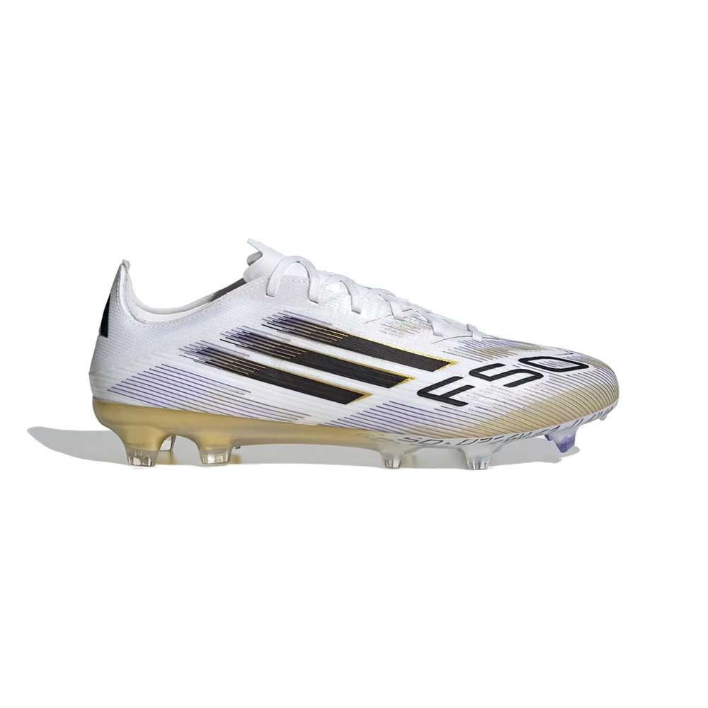 F50 Pro FG Soccer Cleat - Cloud White/Black/Gold Metallic - Regular (D)