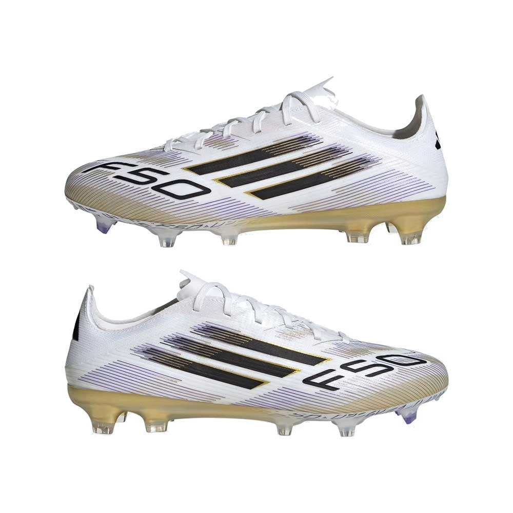 F50 Pro FG Soccer Cleat - Cloud White/Black/Gold Metallic - Regular (D)