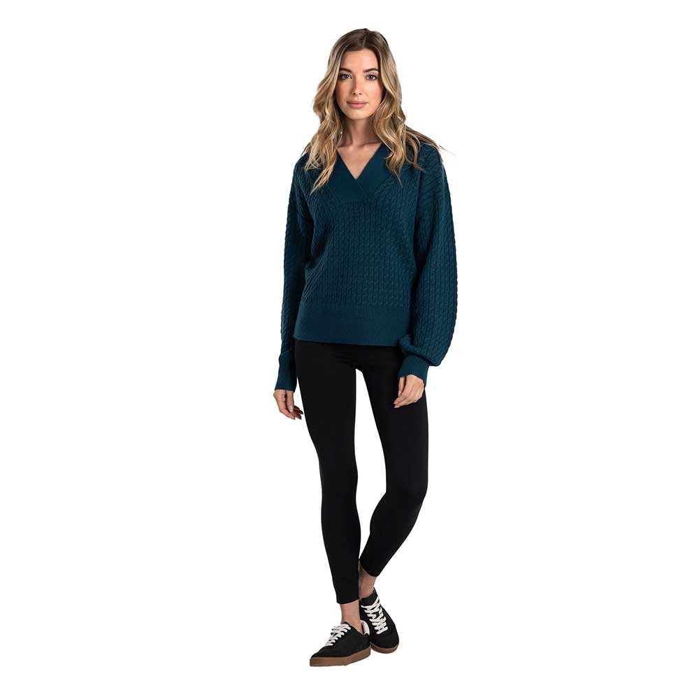 Women's Camille V-neck Sweater - Fjord Blue Heather