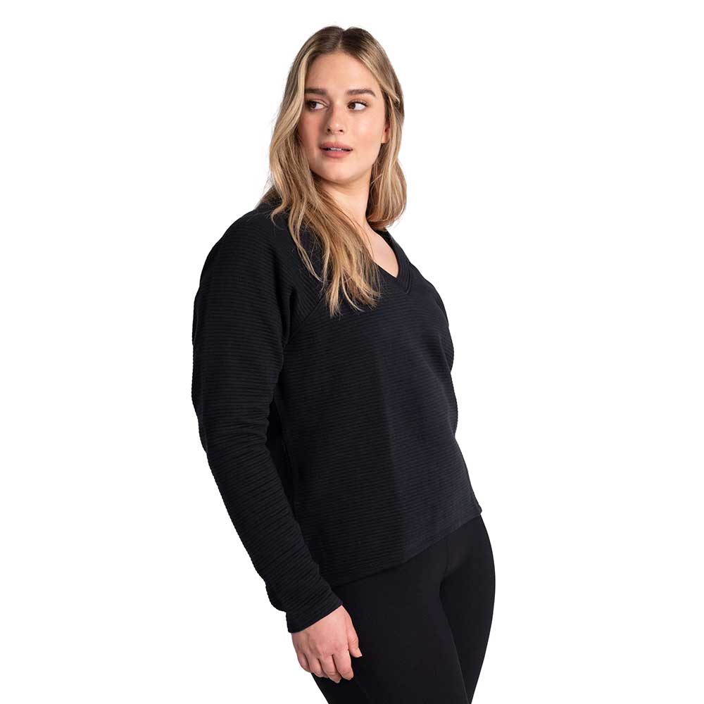 Women's Ottoman V-Neck Pullover - Black Beauty