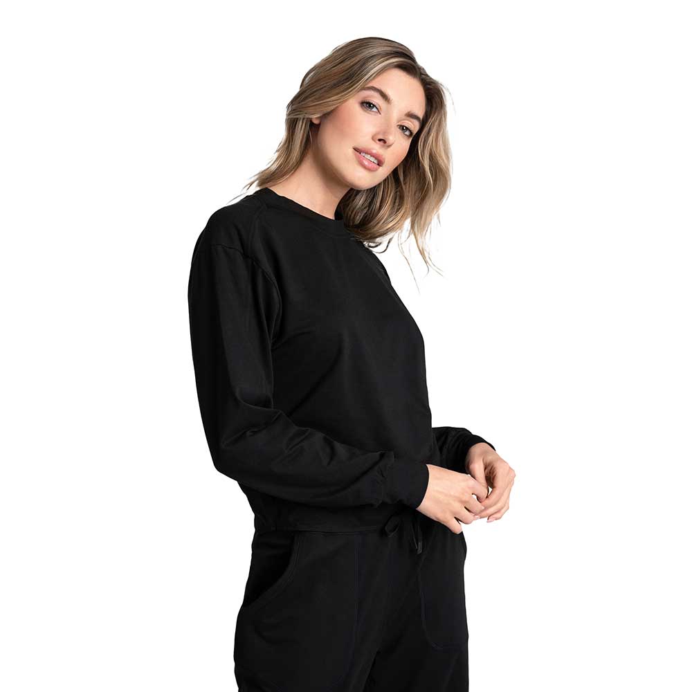 Women's Om Tech Crew Neck Long Sleeve Top - Black Beauty