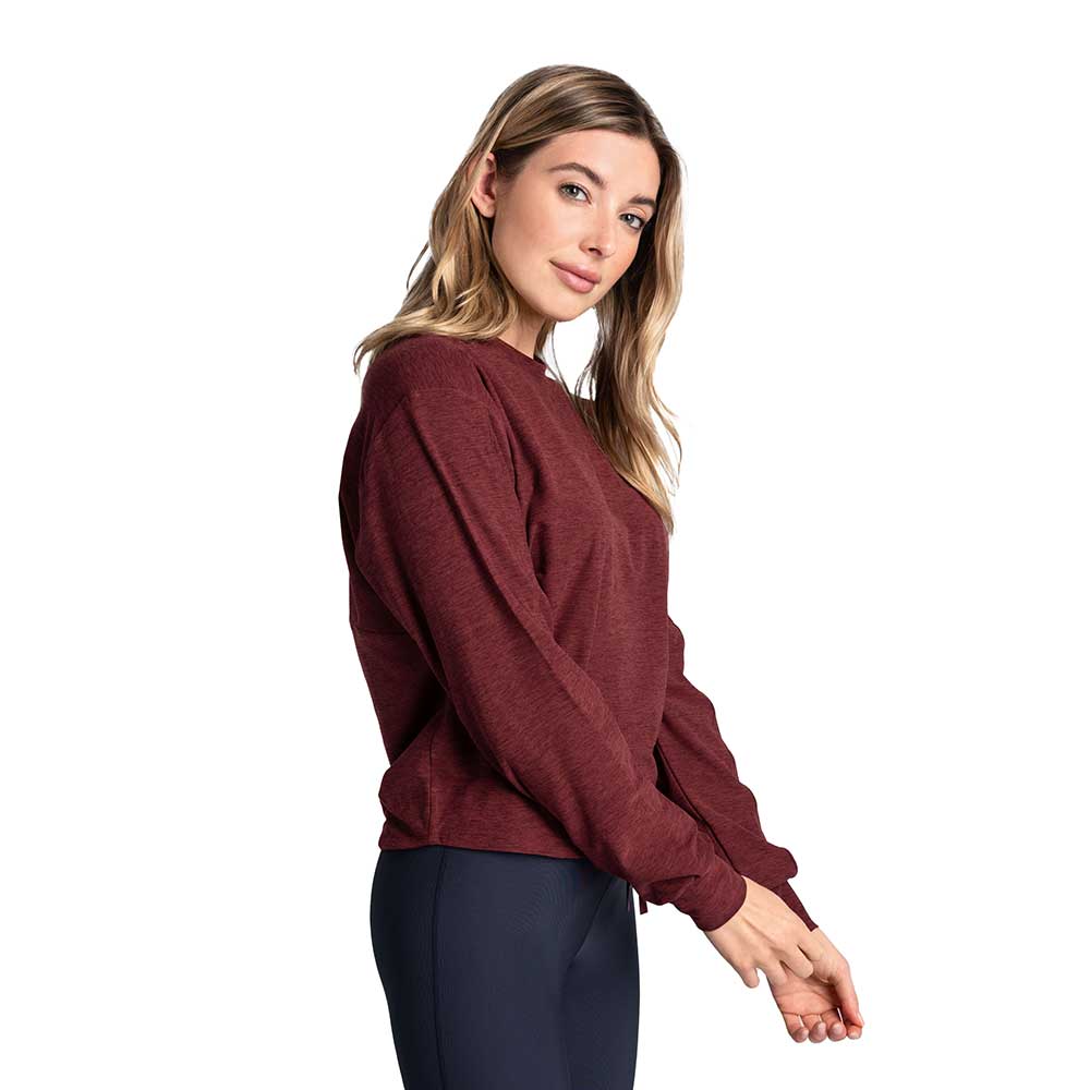 Women's Om Tech Crew Neck Long Sleeve Top - Port Heather