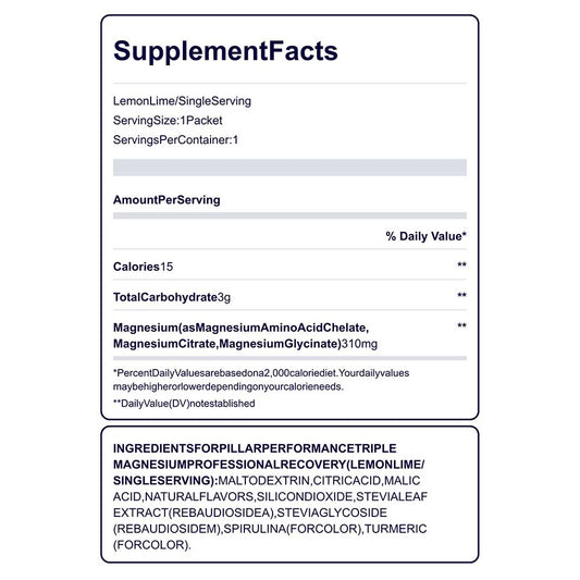 Lemon Lime Triple Magnesium Professional Recovery Travel Pack Single