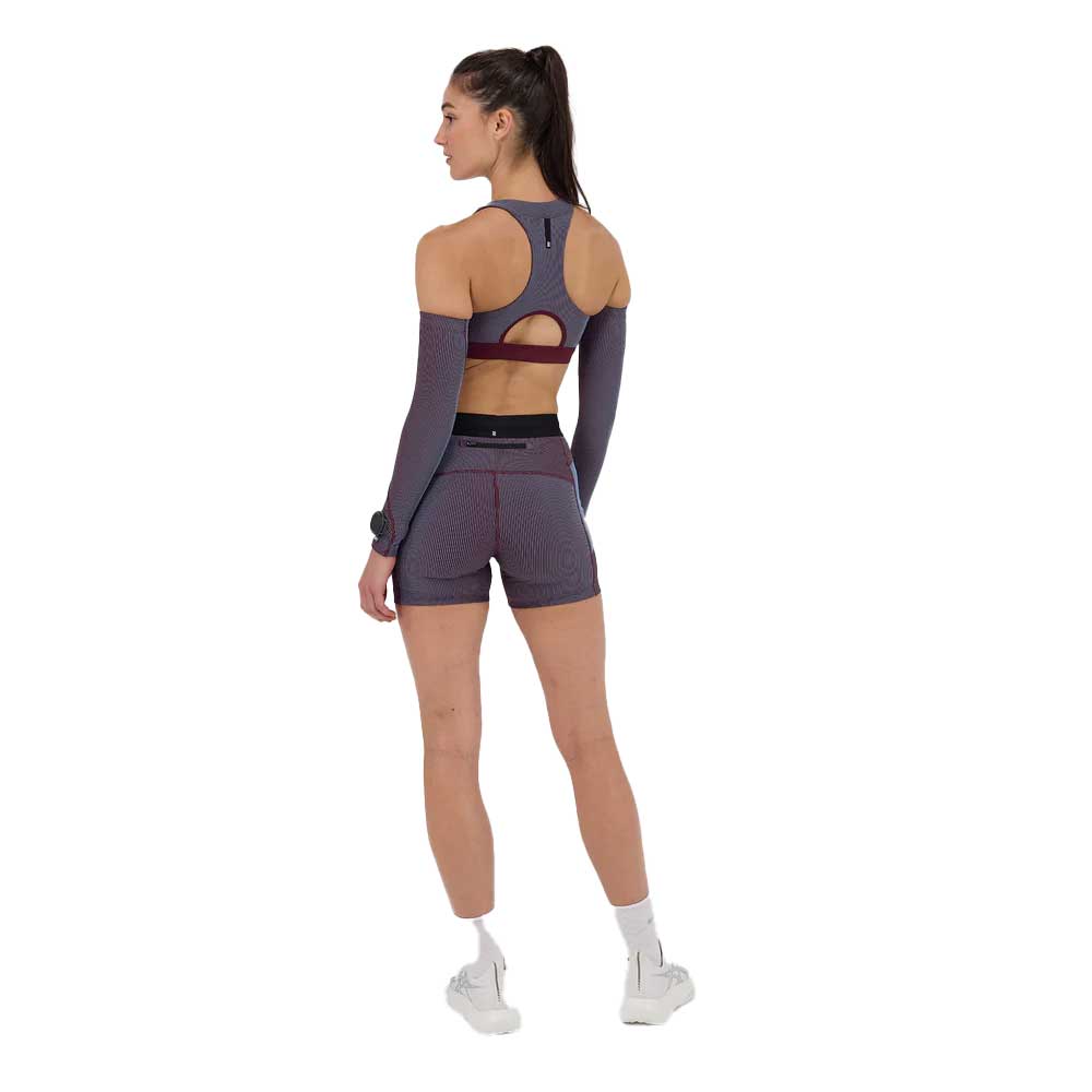 Women's Striped Cadence 5" Compression Short - Fig/Vintage Blue