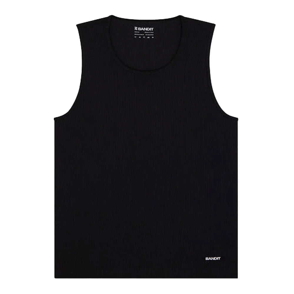 Men's Rib Fitted Tank - Black