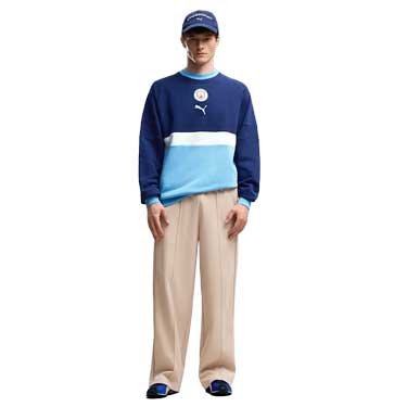 MCFC ftblCulture Relaxed Crew - Blue Jewel/Team Light Blue