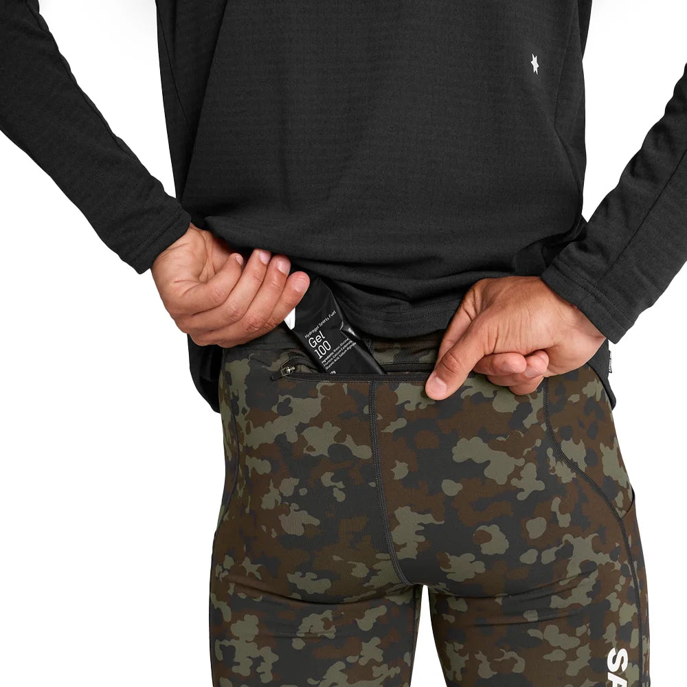 Men's Camo Combat+ Short Tights 9" - Brown AOP