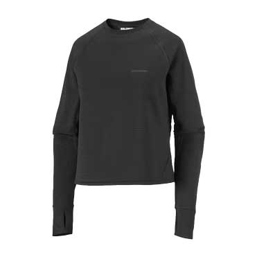 Women's Essential Lightwarm Crew Neck - Deep Black