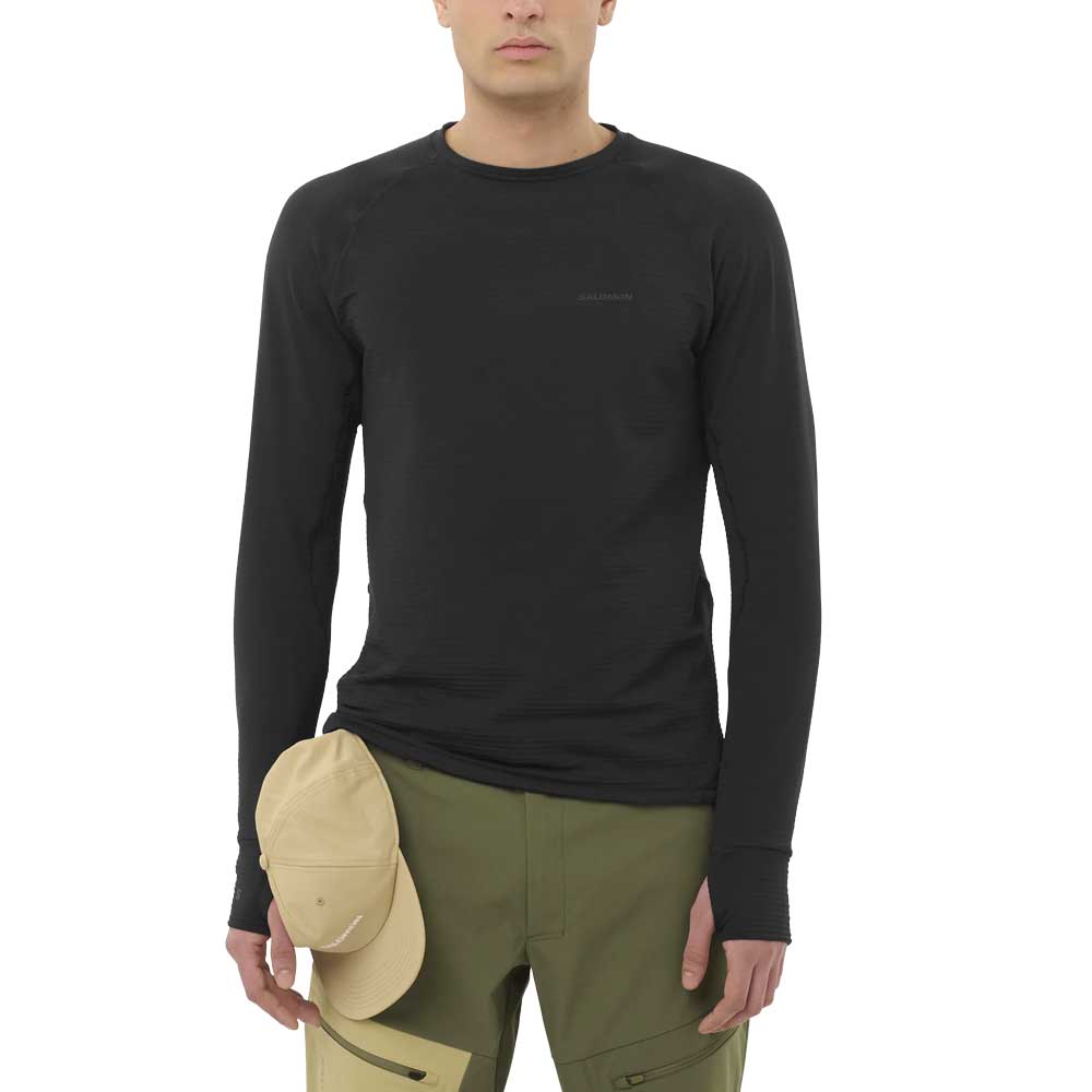 Men's Essential Lightwarm Crewneck - Deep Black