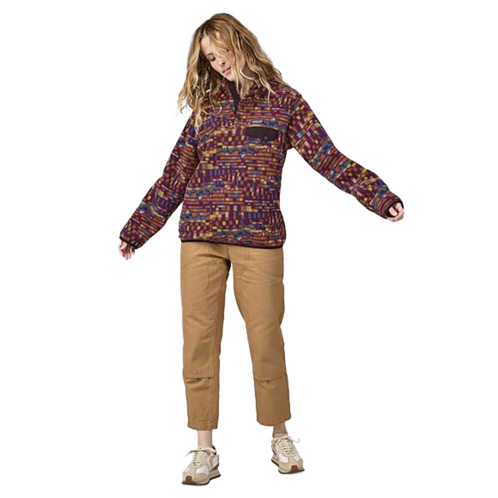 Women's Lightweight Synchilla Snap-T Pullover - Fitz Roy Patchwork: Night Plum