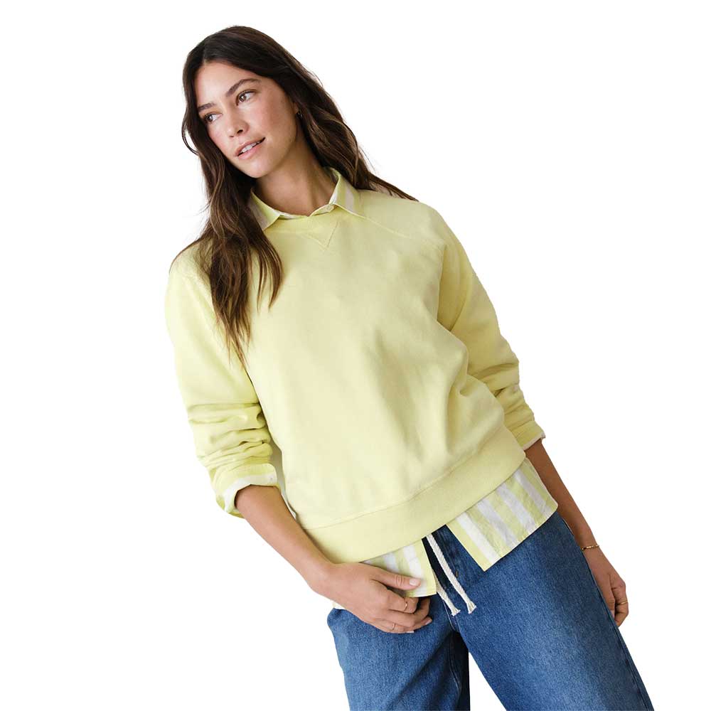 Women's Cloud 9 Fleece Reversible Crewneck - Citron