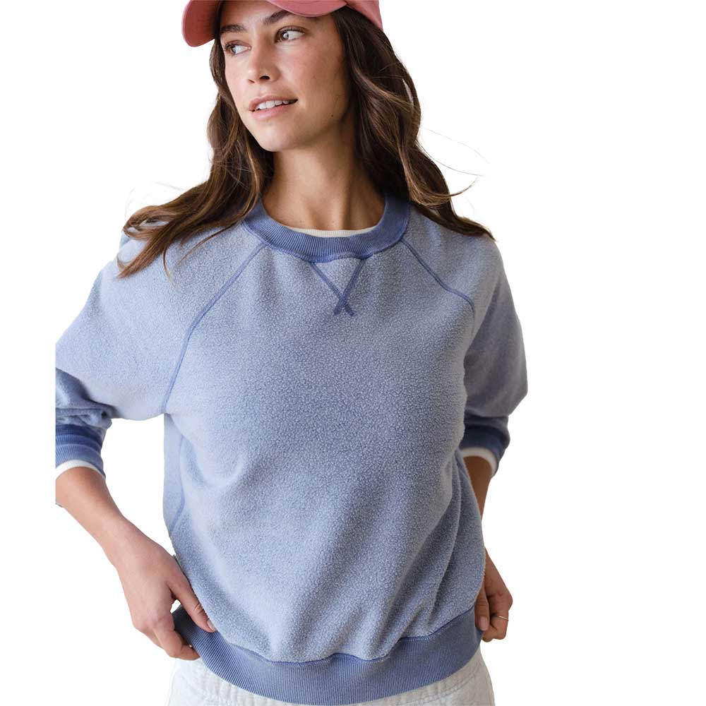 Women's Cloud 9 Fleece Reversible Crewneck - Faded Denim