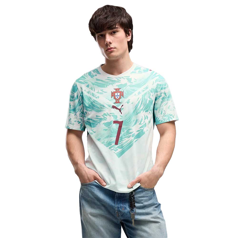FPF Ronaldo Replica Away Jersey - Puma White/Green Lagoon