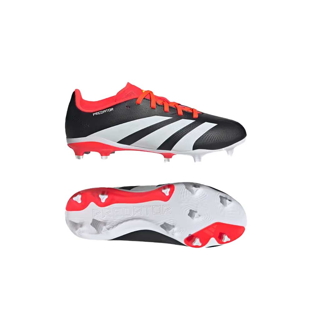 Youth Big Kids' Jr Predator League L FG Soccer Shoe - Core Black / Cloud White / Solar Red - Regular (M)