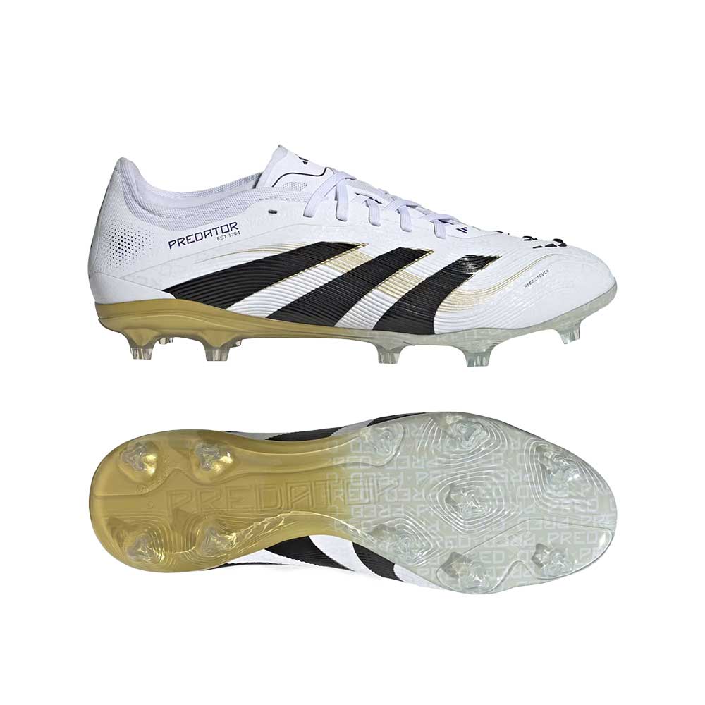 Predator Pro FG Soccer Shoe - Cloud White/Core Black/Gold Metallic - Regular (D)