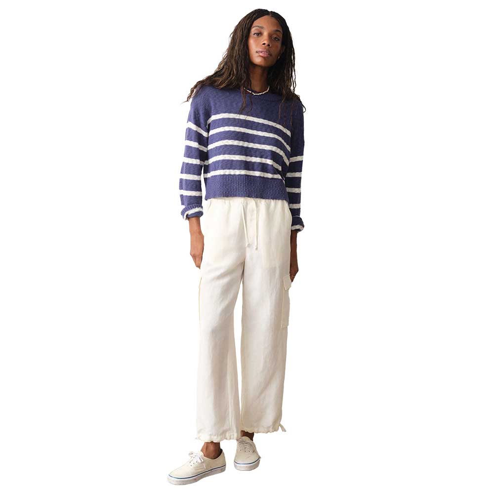 Women's Seabreeze Crewneck Sweater - Navy/White Stripe