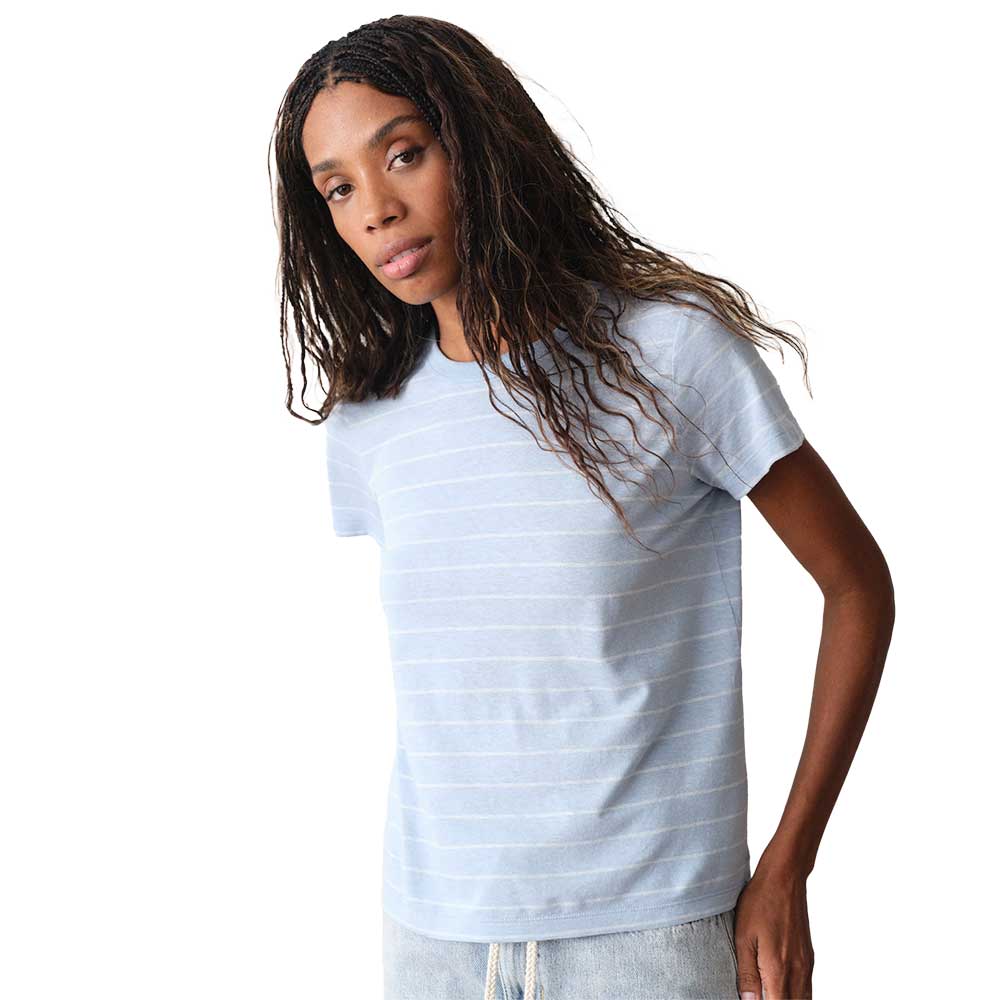 Women's Tried & True Hemp Crew Tee - Soft Chambray Stripe