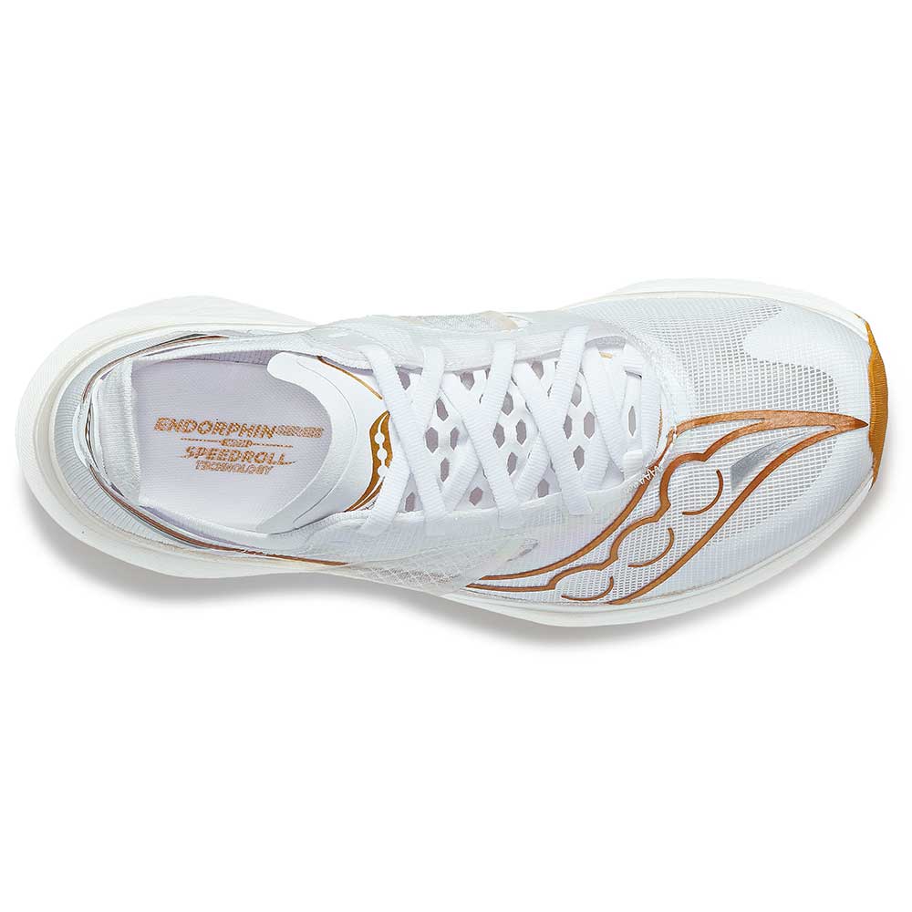 Men's Endorphin Elite Running Shoe - White/Gold- Regular (D)