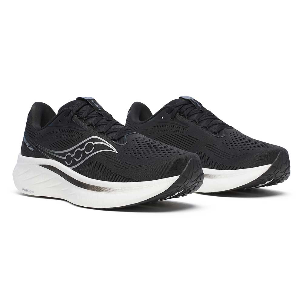 Men's Ride 18 Running Shoe - Black/White - Wide (2E)