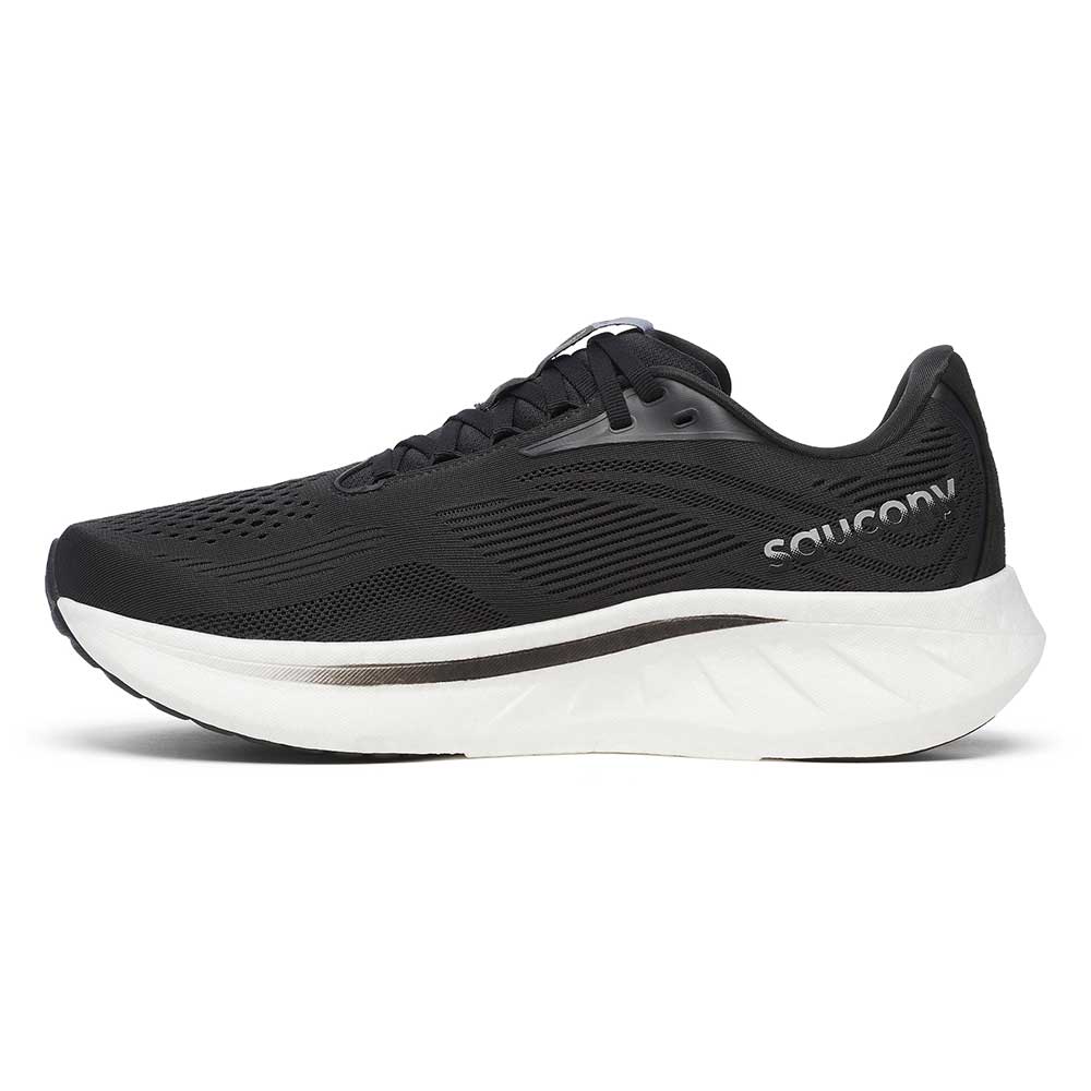 Men's Ride 18 Running Shoe - Black/White - Wide (2E)