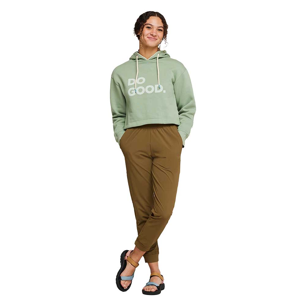 Women's Do Good Organic Crop Pullover Hoodie - Silver Leaf